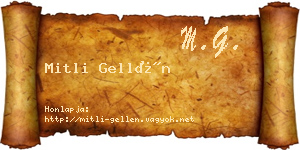 Mitli Gellén névjegykártya